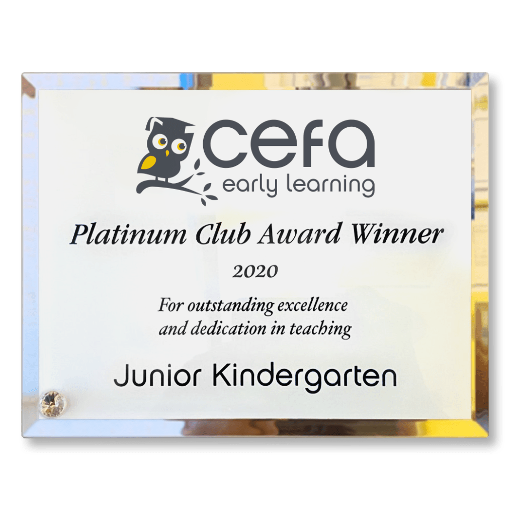 Platinum Club Award Winner 2020 for outstanding excellence and dedication in teaching – Junior Kindergarten
